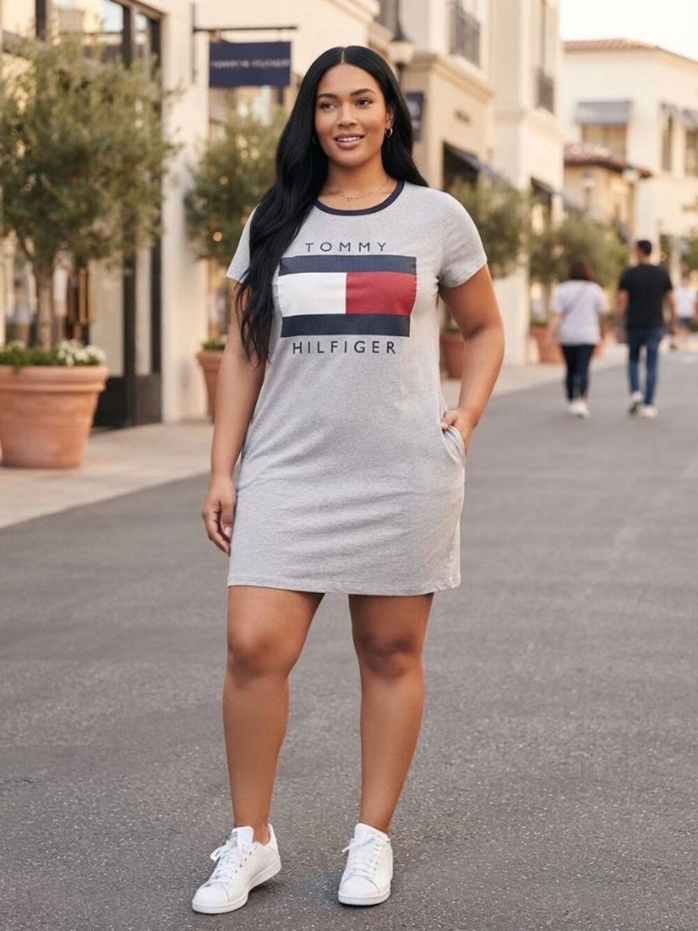 Tommy Hilfiger Classic Box Logo Casual Tee Dress - Excellent Used Condition